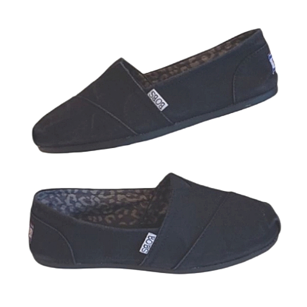 Skechers BOBS Plush-Peace & Love Slip-On Canvas Ballet Flat Alpargata Loafer Y2K